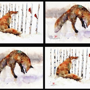 FOX and CARDINAL Set of 5 x 7" Greeting Cards from Best Selling Watercolor Paintings by Dean Crouser