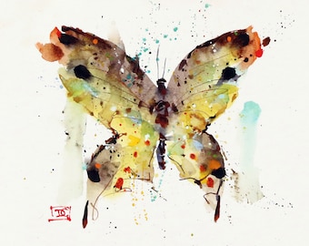 BUTTERFLY Watercolor Print by Dean Crouser