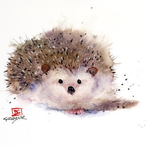 HEDGEHOG Watercolor Print by Dean Crouser