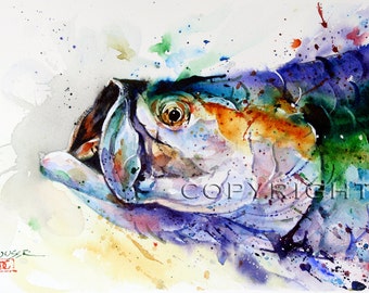 TARPON Watercolor Print, Fish Art Painting by By Dean Crouser