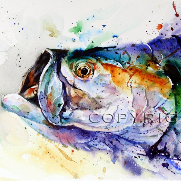 TARPON Watercolor Print, Fish Art Painting by By Dean Crouser