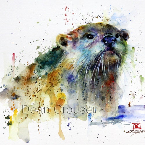 OTTER Watercolor Print by Dean Crouser