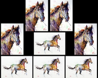Horses at Dockens Water Greeting Card National Trust Scenic Birthday Cards