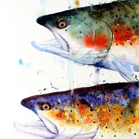TROUT Watercolor Print by Dean Crouser -  Canada