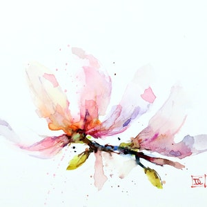 MAGNOLIA BLOSSOM Watercolor Print, Flower Painting, by Dean Crouser