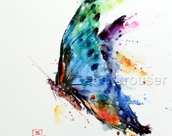 BUTTERFLY Watercolor Art Print, Butterfly Painting,  by Dean Crouser