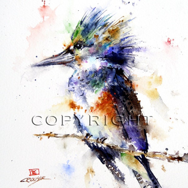 KINGFISHER Watercolor Print by Dean Crouser