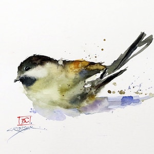 CHICKADEE Watercolor Bird Print by Dean Crouser