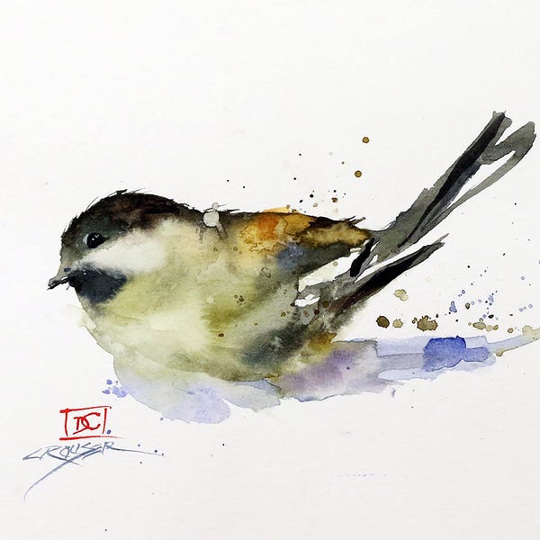 CHICKADEE Watercolor Bird Print by Dean Crouser