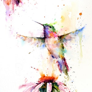 PAIR of HUMMINGBIRD Watercolor Prints by Dean Crouser