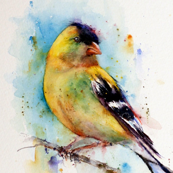 GOLFINCH Watercolor Bird Print by Dean Crouser
