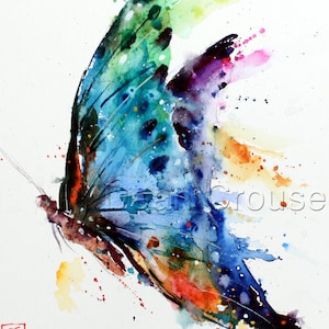 BUTTERFLY Watercolor Art Print, Butterfly Painting, by Dean Crouser image 2