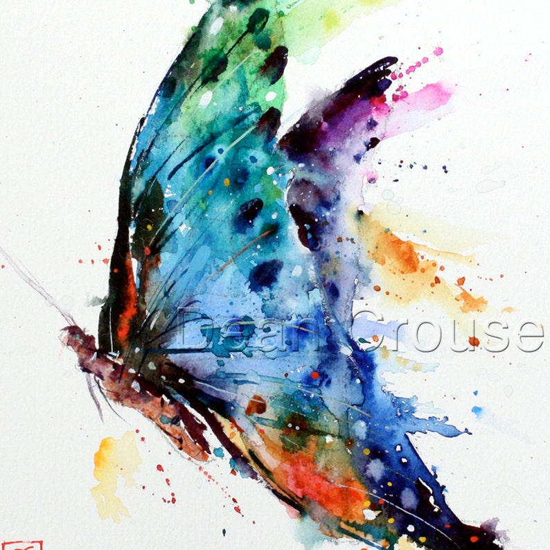 BUTTERFLY Watercolor Art Print, Butterfly Painting, by Dean Crouser image 2