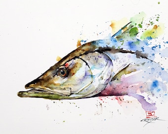 SNOOK Abstract Watercolor Fish Print by Dean Crouser