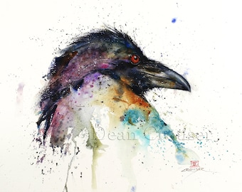 Raven Art Print: Dean Crouser Watercolor Bird Illustration