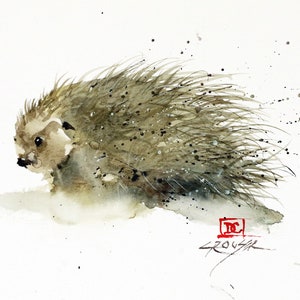 PORCUPINE Limited Edition Watercolor Print by Dean Crouser