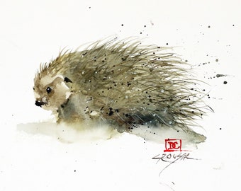 PORCUPINE Limited Edition Watercolor Print by Dean Crouser
