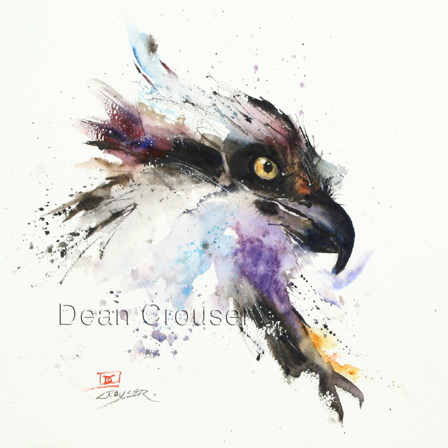 Fish Hawk Osprey Watercolor Print By Dean Crouser | Etsy Uk