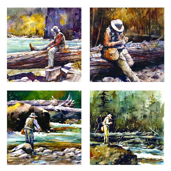 Buy TROUT FISHING Ceramic Coaster Set by Dean Crouser Online in India 