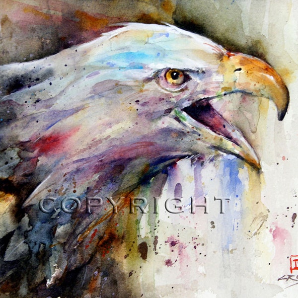 BALD EAGLE Painting- Watercolor Print by Dean Crouser