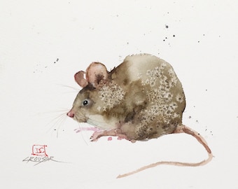 MOUSE Limited Edition Watercolor Animal print by Dean Crouser