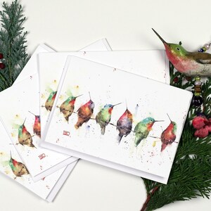 HUMMINGBIRD FRIENDS Blank Greeting Cards, Set of 8, Watercolor Bird Art by Dean Crouser