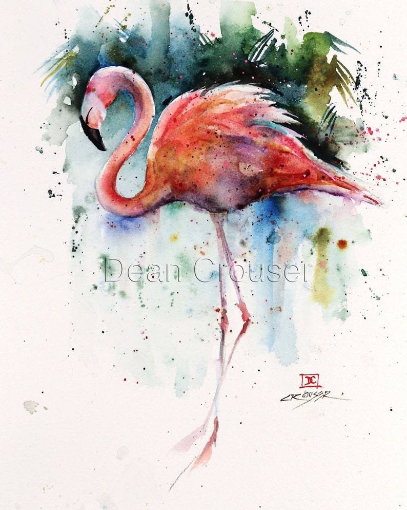 FLAMINGO Watercolor Print by Dean Crouser Bild 1