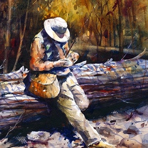 FISHERMAN Watercolor Fishing Print By Dean Crouser image 2