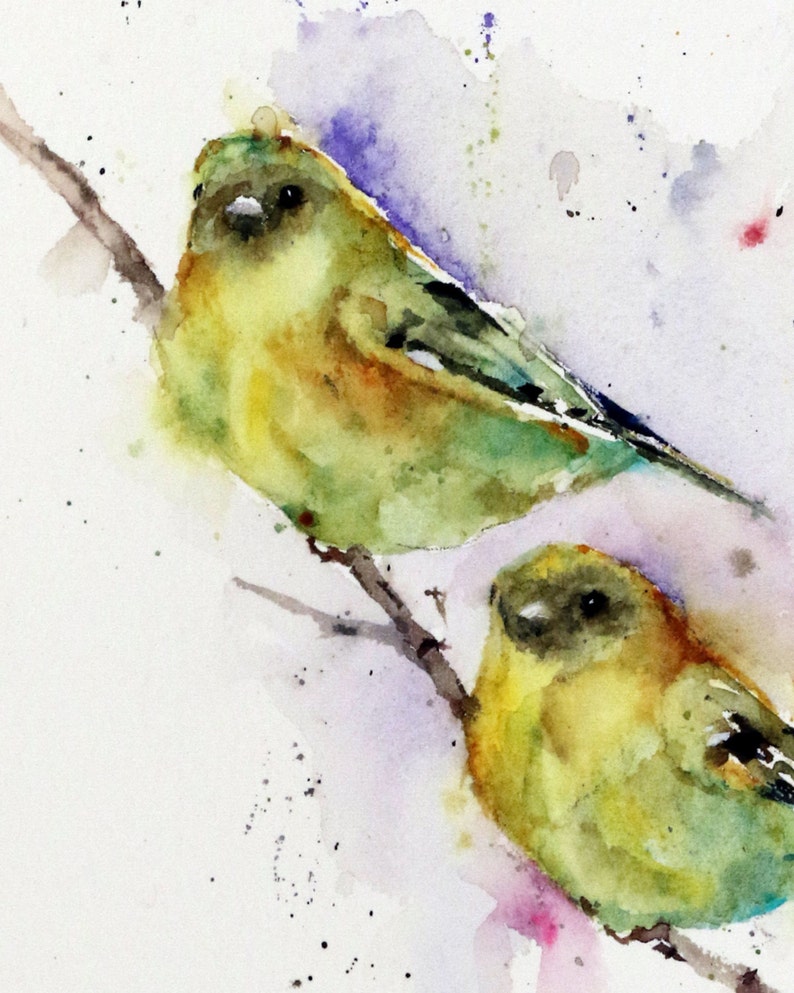 GOLDFINCH PAIR Watercolor Bird Print Bird Art by Dean Crouser | Etsy