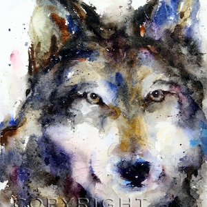 WOLF Watercolor Art Print by Dean Crouser