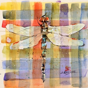 DRAGONFLY Watercolor Insect Print by Dean Crouser