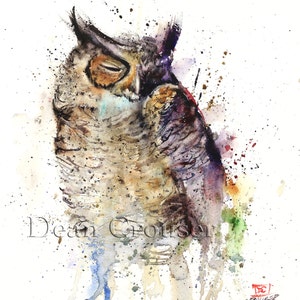 OWL Watercolor Print by Dean Crouser