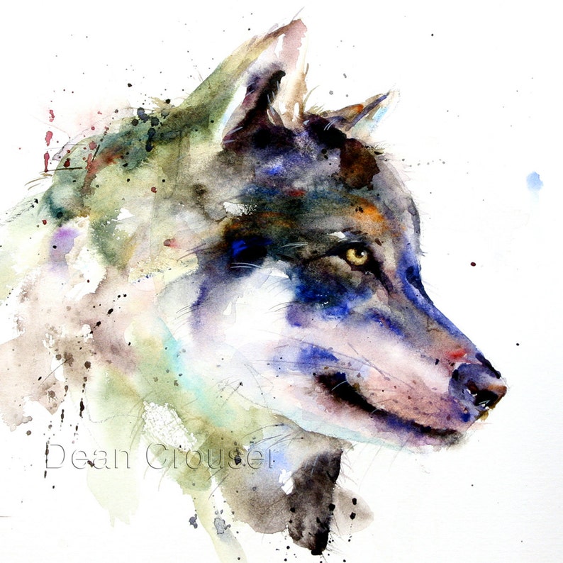 WOLF Watercolor Print, Wolf Painting, Wolf Art, by Dean Crouser Bild 2