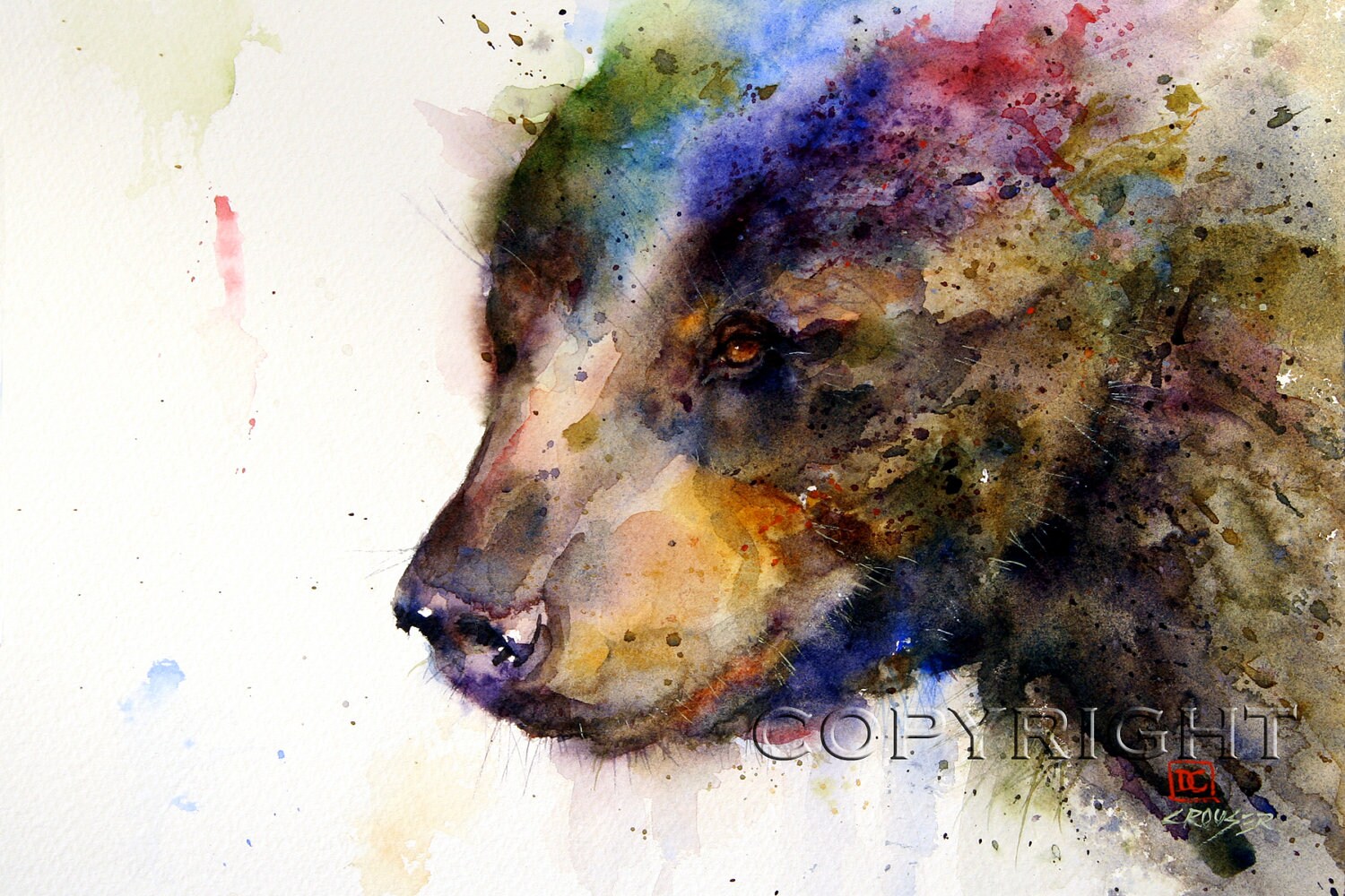 BLACK BEAR Watercolor Nature Art Print Bear Painting by Dean - Etsy UK