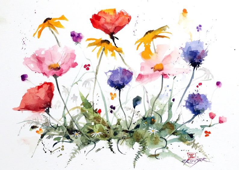 WILDFLOWERS Watercolor Greeting Cards by Dean Crouser Set of Etsy