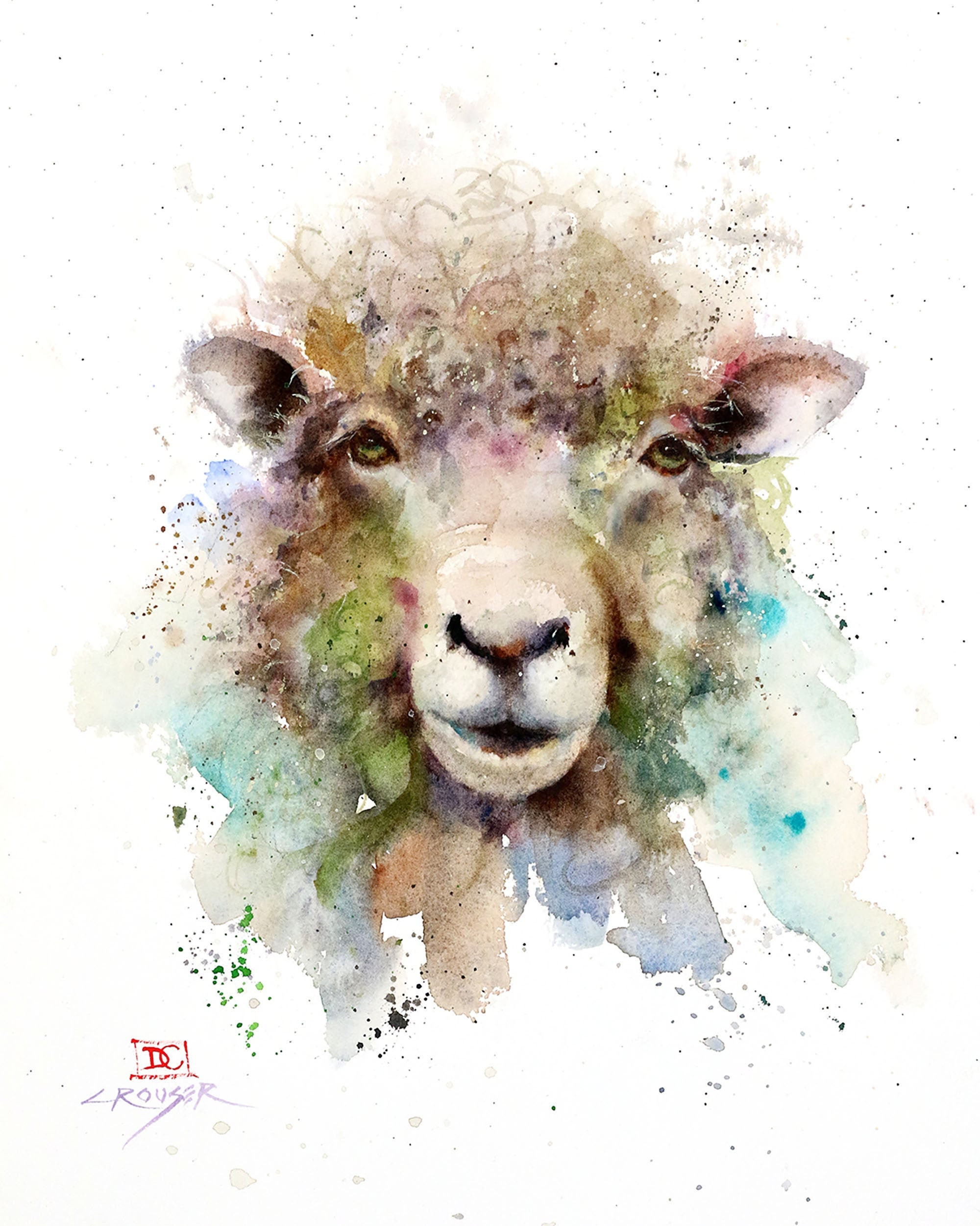絵画 Sheep Antique Lost Wolves with Sheep by Schenck 13x8.5