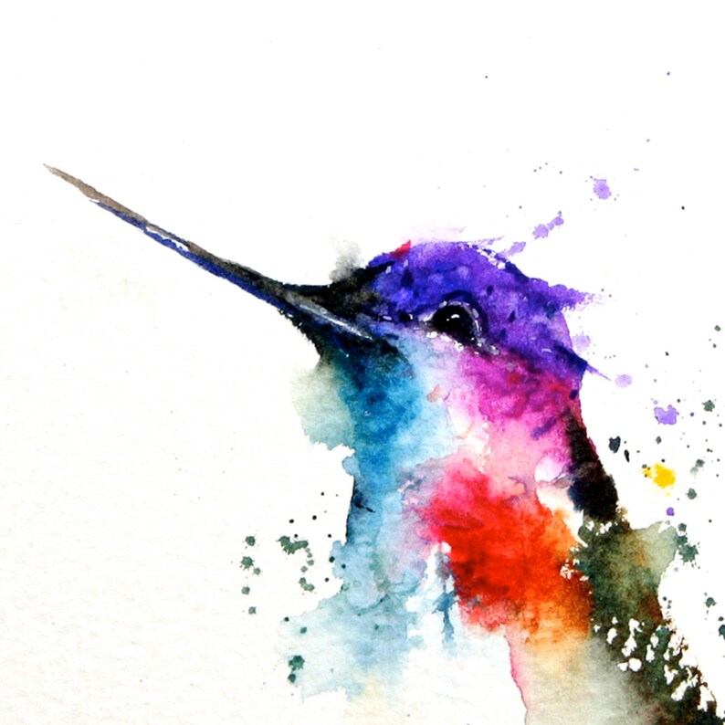 HUMMINGBIRD Watercolor Art Print, Hummingbird Painting by Dean Crouser image 2