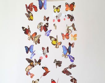 Realistic Butterfly Mobile, Baby Mobile Girl, Butterfly Mobile for Nursery, Modern Mobile, Butterfly Chandelier, Colorful Mobile, Ceiling