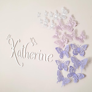 Butterfly Name Sign for Nursery, Butterfly Room Decor, Butterfly Wall Art, Name Wall Sign, Name for Girls Room, Butterfly Wall Decal