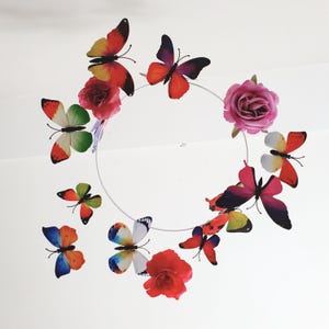 Colorful Butterfly Mobile, Fluttering Butterfly, Butterfly Baby Mobile, Whimsical Mobile, Enchanted Mobile, Mobile Pappilon, Fairy Mobile