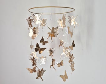 Fairy Mobile for Nursery, Butterfly Mobile, Fairy Nursery Decor, Fairytale Mobile, Baby Mobile Girl, Fantasy Mobile, Whimsical Mobile,