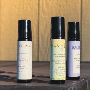 Set de rodillos de aceites esenciales: mezclas de aromaterapia, bienestar natural (paquete de 3)