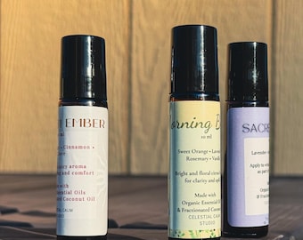 Essential Oil Roller Set: Aromatherapy Blends, Natural Wellness (3-Pack)