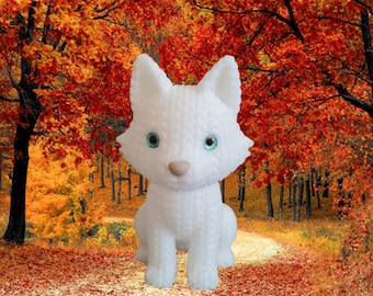 3D knitted wolf figurine • Handmade decorative statue • Original gift • 3 sizes and 14 colors