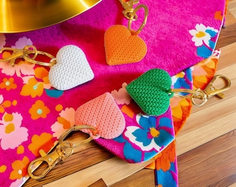 Knitted Heart Keychain – Cute 3D Printed Accessory – Customizable Love/Friendship Gift