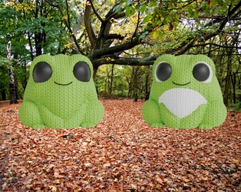 3D knitted frog figurine • Handmade sculpture • Original decoration • 2 sizes and 14 colors
