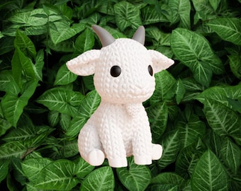 3D knitted goat figurine • Handmade decorative sculpture • Original gift • Available in 3 sizes and 14 colors