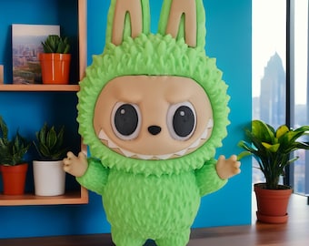 Labubu Figurine 15 cm – Removable Eyes – 3D Printing – Customizable Colors – Collectible Item (Not a Toy)