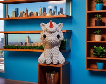 Customizable 3D knitted unicorn figurine – Cute 3D printed decorative statue – Original gift – 3 sizes and 14 colors