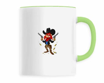 Cowboy Unleashed Embroidery Effect – Cartoon Western Mug